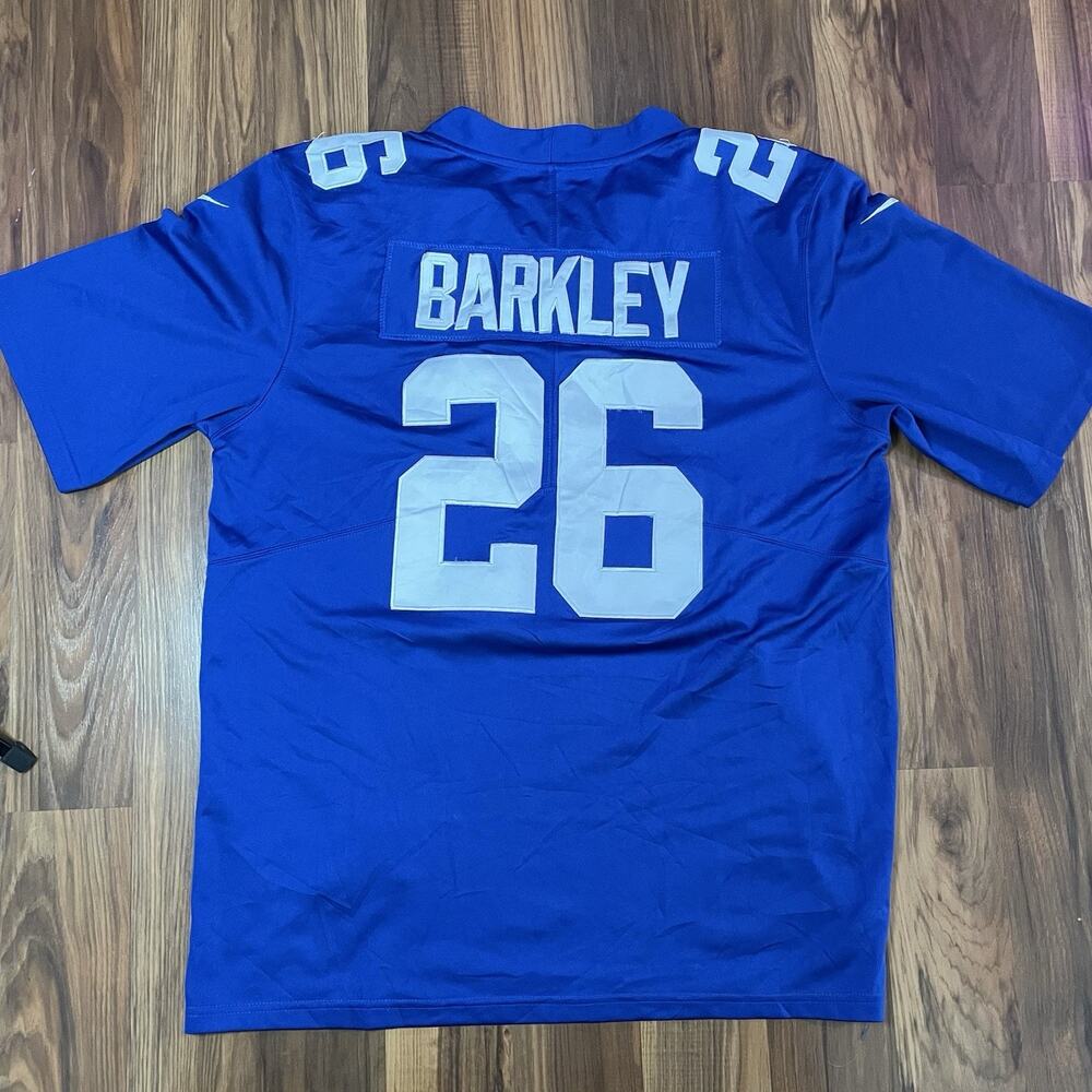 Nike On Field Saquon Barkley #26 NFL New York Giants Away Jersey Men’s L Blue